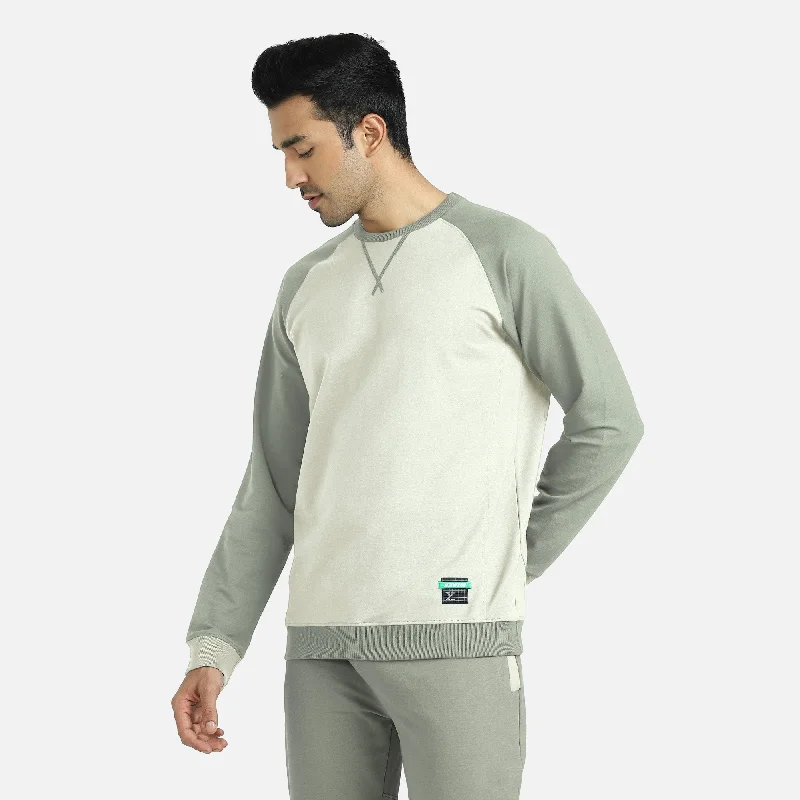 Simple Solid Color Quest French Terry Cotton-Blend Sweatshirts Butter White