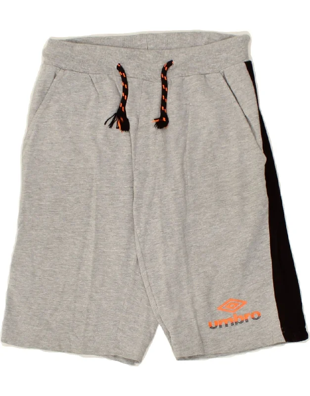 Bright Colors UMBRO Boys Sport Shorts 9-10 Years Medium Grey Colourblock Cotton