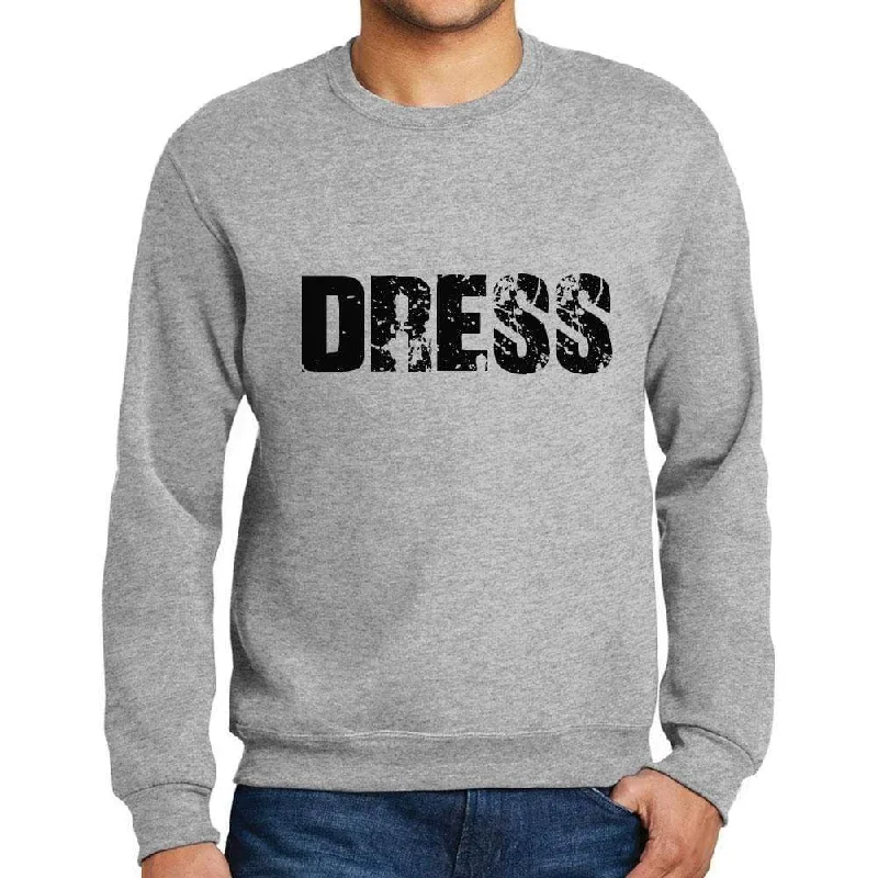 Comfortable Dresses Men's Printed Graphic Sweatshirt Popular Words DRESS Grey Marl