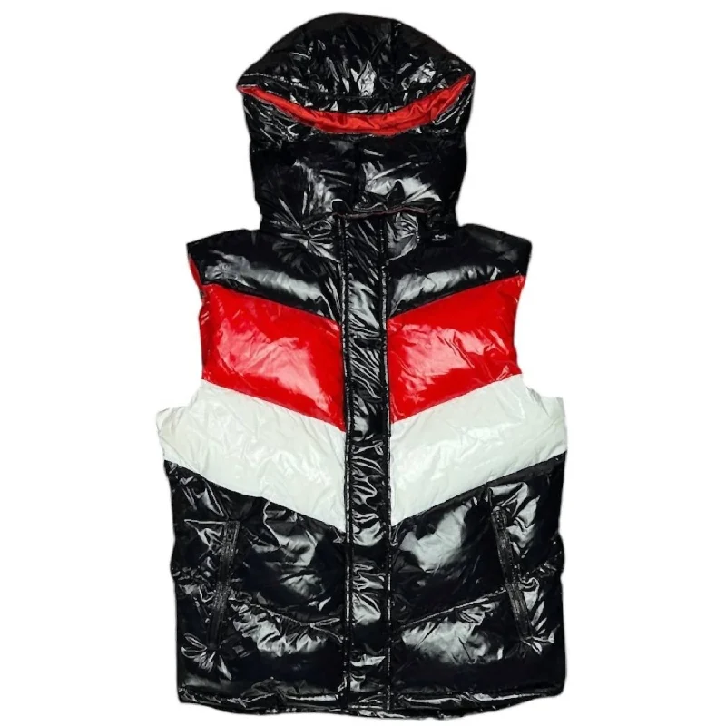 Classic Choice Men's Tri Color Bubble Vest In Ferrari Red