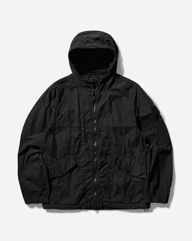 All-Day Comfort Men's Ghost Piece Nylon Smerigliato Hooded Jacket Black