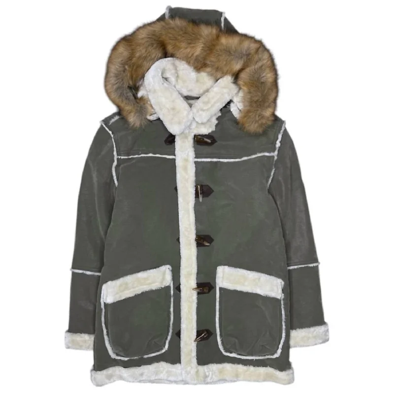 Effortless Style Men's Denali Shearling Jacket In Olive