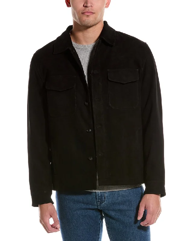 Simple Design Slate & Stone Suede Work Jacket