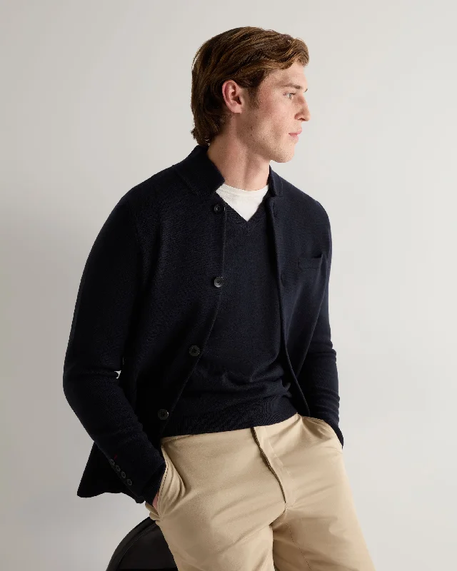 Easygoing Style Men's Grosvenor Milano Cashmere Jacket Navy Blue