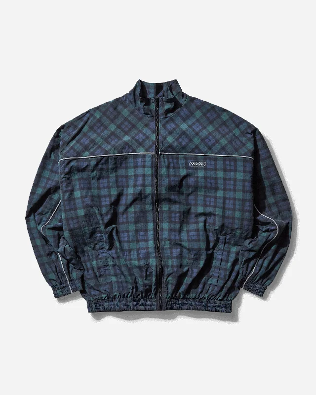 Classic Items Men's Oversized Track Jacket Black Tartan