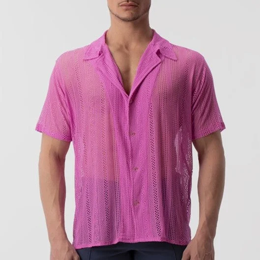 Easy Chic Wear Barcode Berlin Dusan lace short-sleeve shirt pink