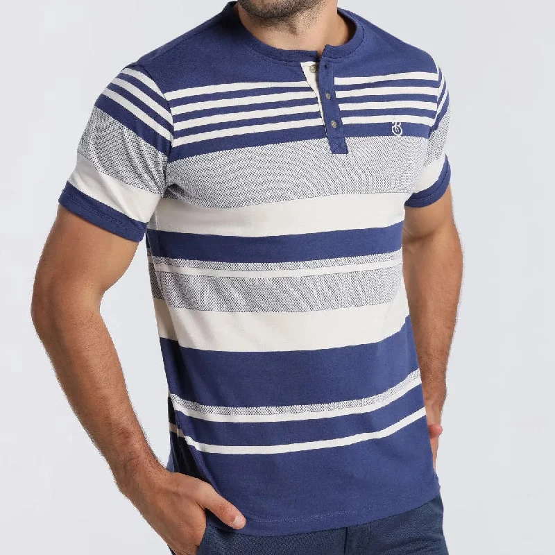 Design Must-have Bendorff striped cotton henley t-shirt blue