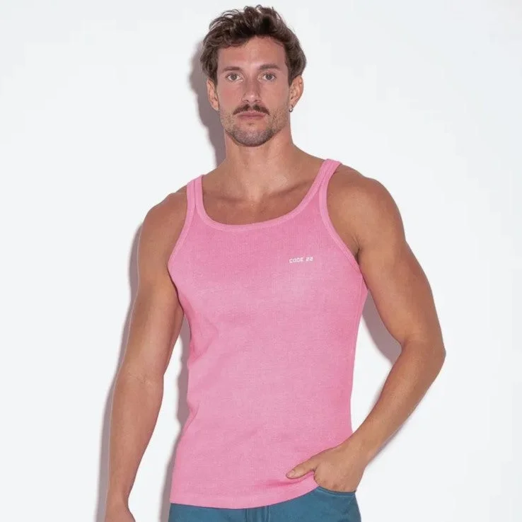 Comfy Layers Code 22 Vintage ribbed cotton tank 3301 pink