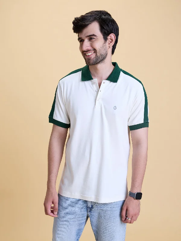 Comfortable And Casual Color Block Regular Fit Polo- Anti Odour