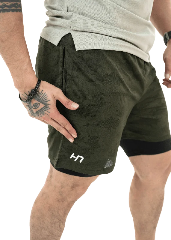 Minimal Comfort Olive Green 2Layer Performance Shorts