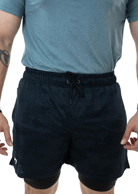Modern Comfort Navy Blue 2Layer Performance Shorts