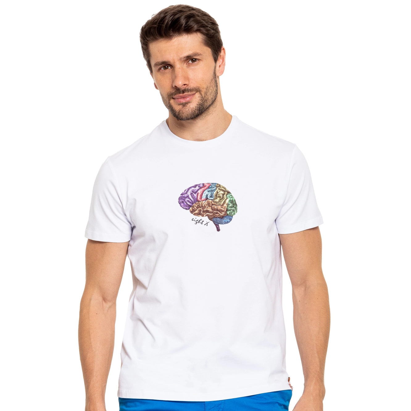 Lounge Chic Eight X Brain graphic t-shirt white