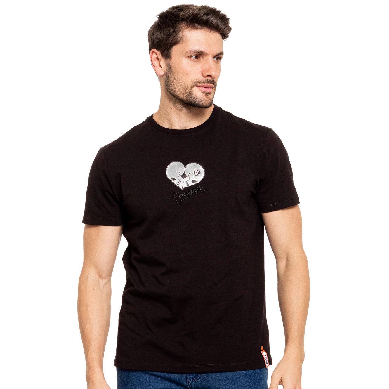 Soft Touch Eight X Immortal textured graphic t-shirt black