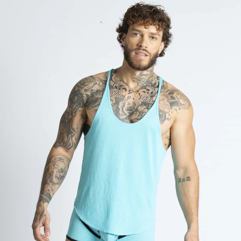 Trendy Dresses Gigo Lemon stringer tank blue