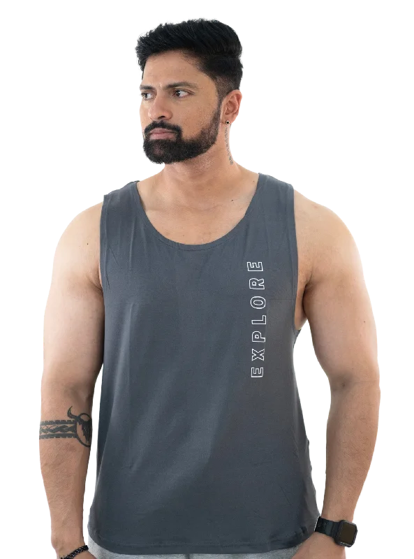Elegant And Elegant NoVA Men's Grey Solid Vest