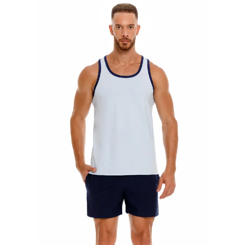 Design And Tailoring JOR Brixton cotton slim fit tank blue