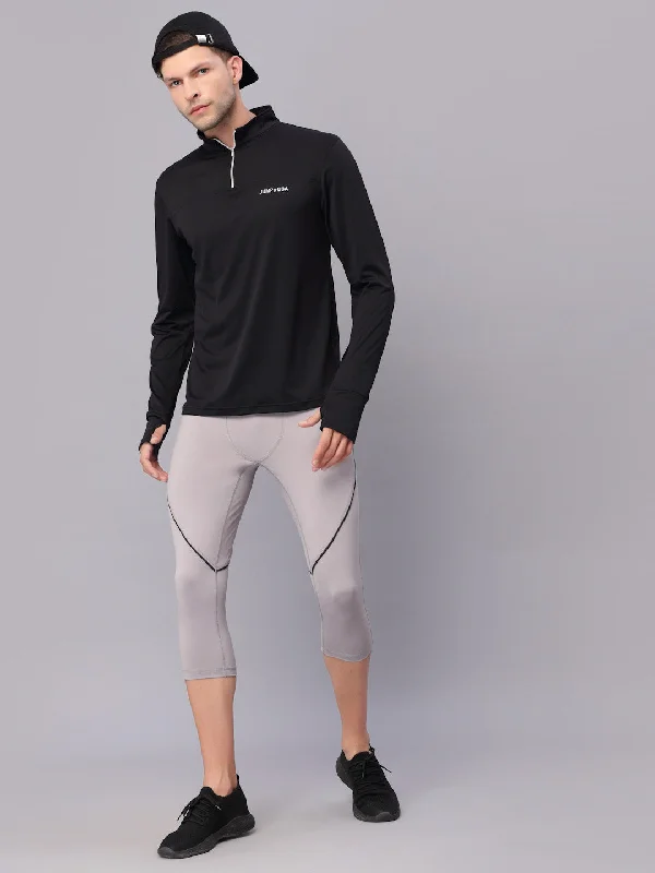 Comfortable Tops JUMP USA Men Lilac Grey Rapid Dry-Fit Antimicrobial Short Running Tights