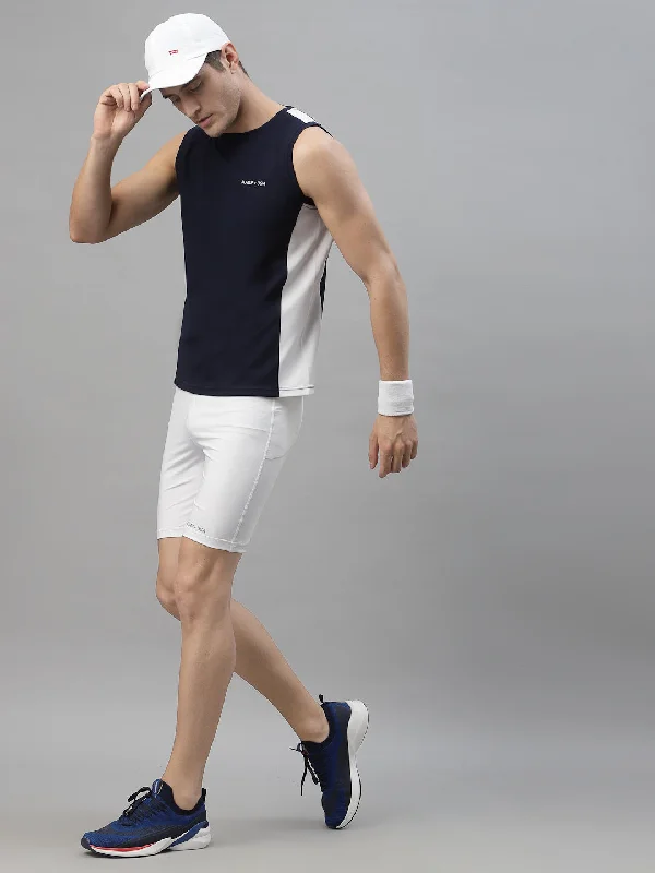 Relaxed Dresses JUMP USA Men Navy-White Rapid Dry Training Tank T-Shirt