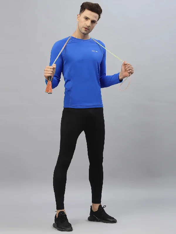 Relaxed Tops JUMP USA Outdoor Men Algier Blue Rapid-Dry Solid T-Shirts