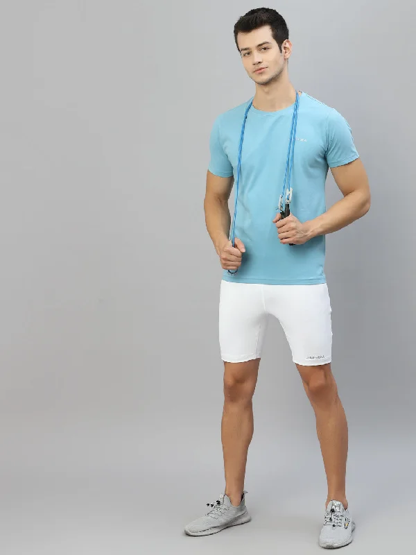 Single-shoulder Neck Design JUMP USA Ultralyte Men Sky Blue Pure Cotton Running Rapid Dry T-Shirt Single-shoulder Neck Design JUMP USA Ultralyte Men Sky Blue Pure Cotton Running Rapid Dry T-Shirt
