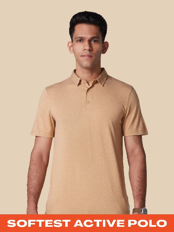 Personalized Design Active Lite Polo Anti-Odour T-Shirt Coffee