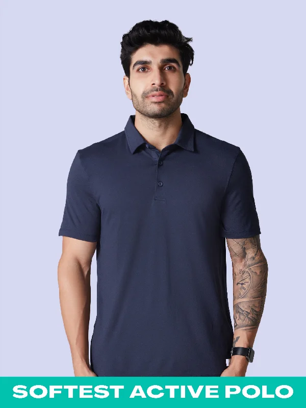 Design Perception Active Lite Polo Anti-Odour T-Shirt Navy