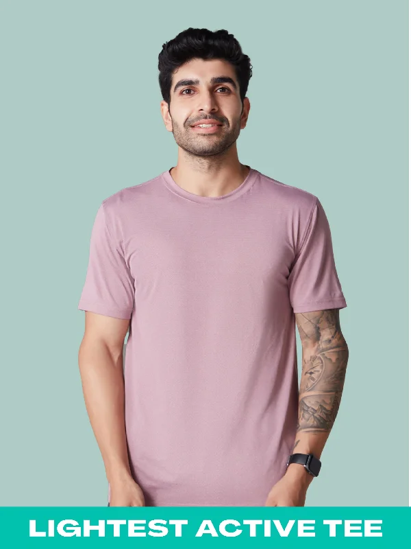 Knitted Design Active Lite Anti-Odour T-shirt Mauve