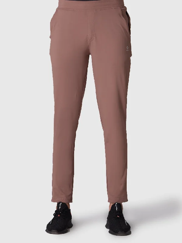 Relaxed Fashion Active Sports Pants 360° Stretch Slim Fit Dark Brown