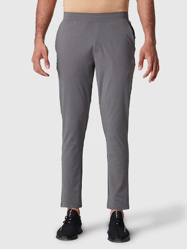 Comfy Chic Wear Active Sports Pants 360° Stretch Slim Fit Light Grey