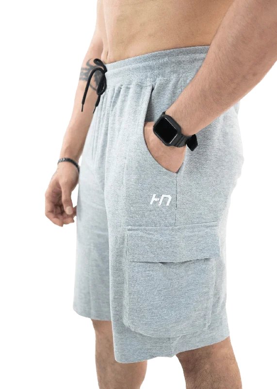 Youthful Style Grey Melange Essential Cargo Shorts