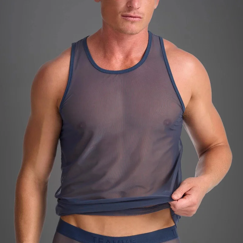 Cozy Vibes Teamm8 Score Sheer tank mesh navy