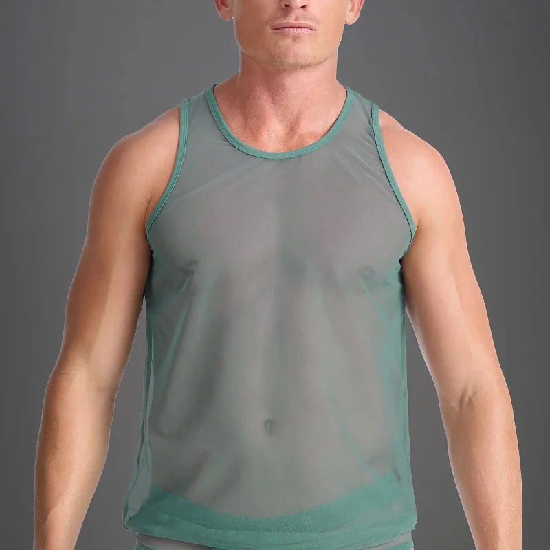 Relaxed Fit Teamm8 Score Sheer tank mesh teal