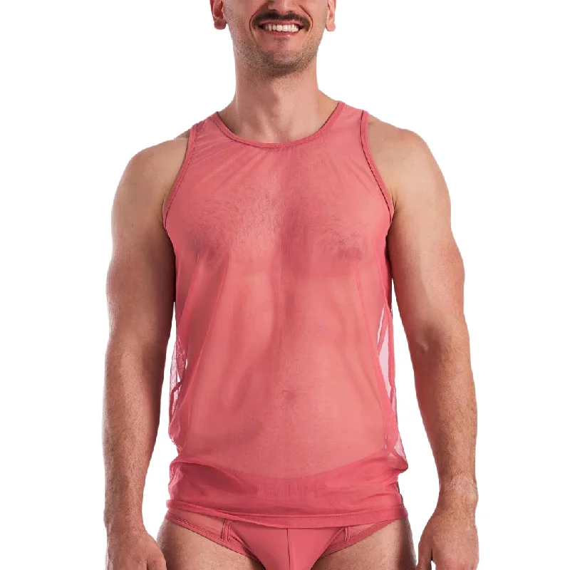 Simple And Comfortable Teamm8 Score Sheer tank mesh baroque rose