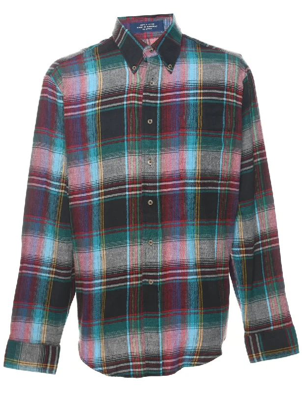 Practical Style Back Packer Checked Shirt - L