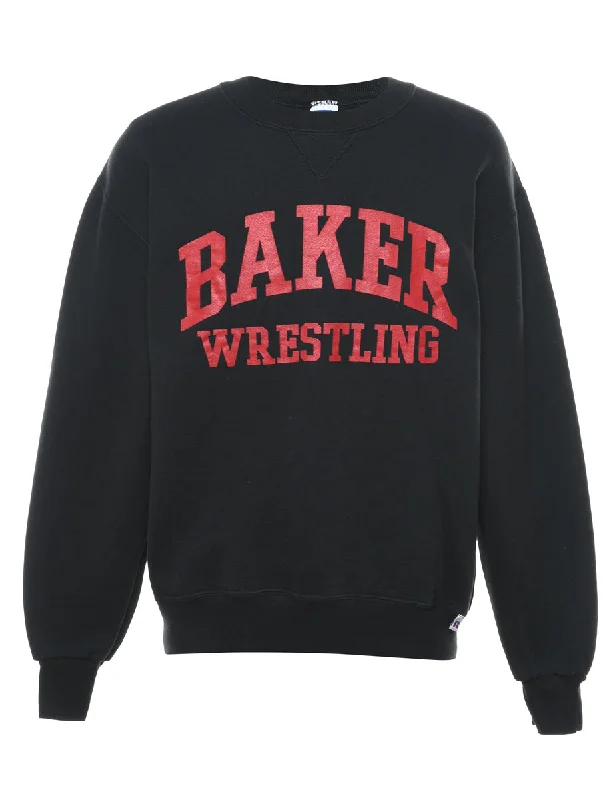Layered Comfort Baker Wrestling Printed Sweatshirt - M