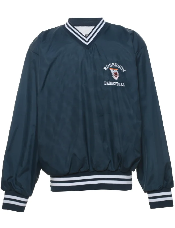 Classic Style Basketball Navy Embroidered Nylon Jersey - XL