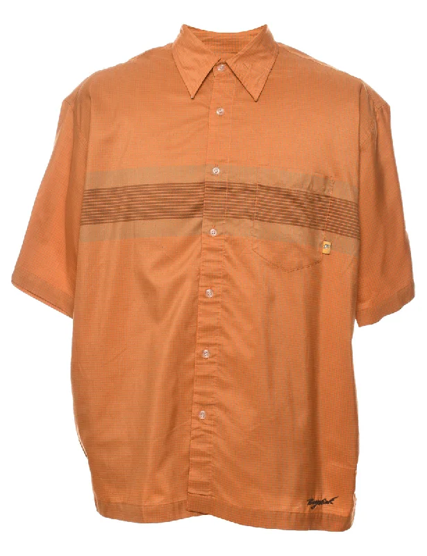 Breezy Comfort Bay Creek Y2K Orange Checked Shirt - L