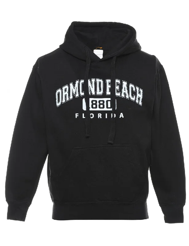 Easy Fashion Black Ormond Beach Florida Hooded Sports Sweatshirt - M