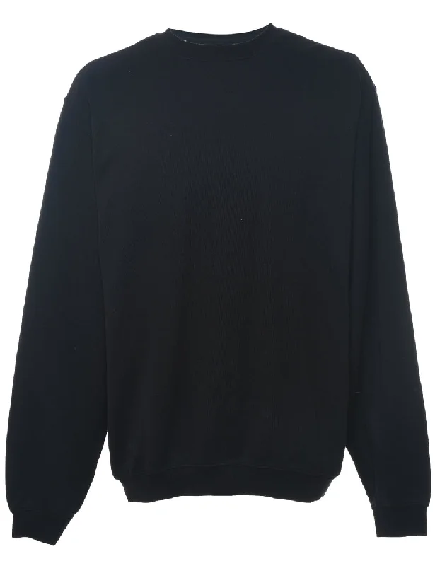 Retro Design Black Plain Classic Sweatshirt - L
