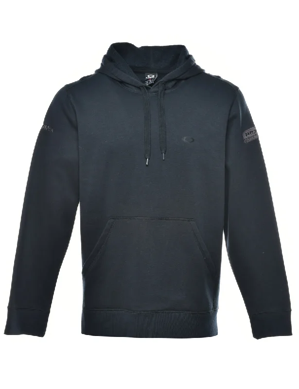 Cozy Chic Black Plain Hooded  - M