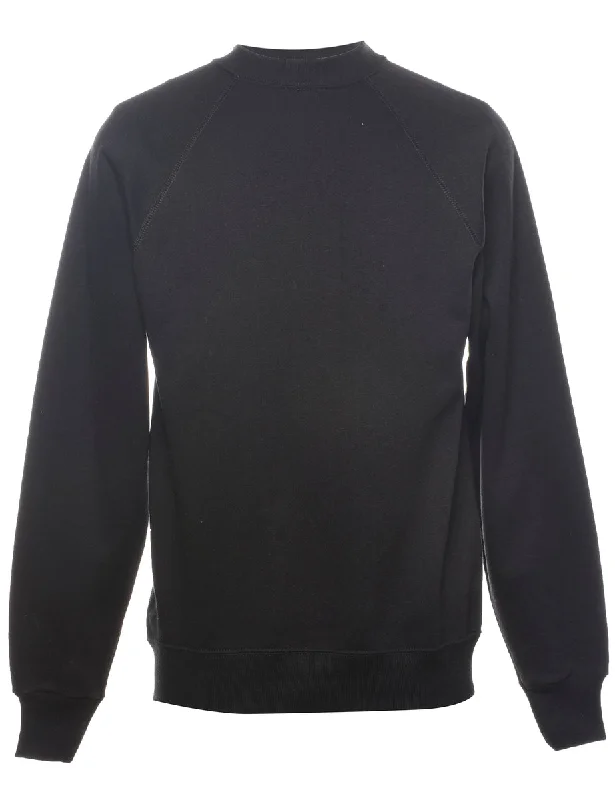 Comfortable Design Black Plain Sweatshirt - S