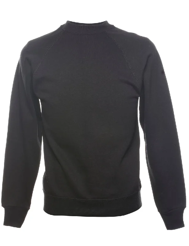 Versatile Itinerary Black Plain Sweatshirt - S