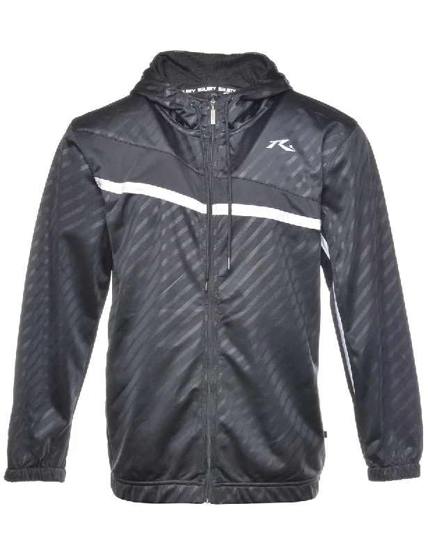 Design Must-have Black Printed Hoodie - L
