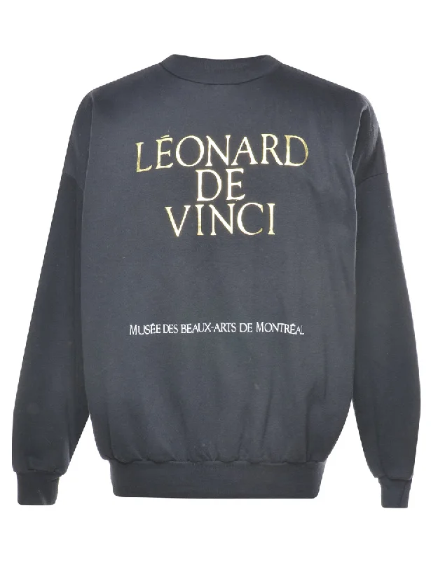 Effortless Wear Black Printed Sweatshirt - M