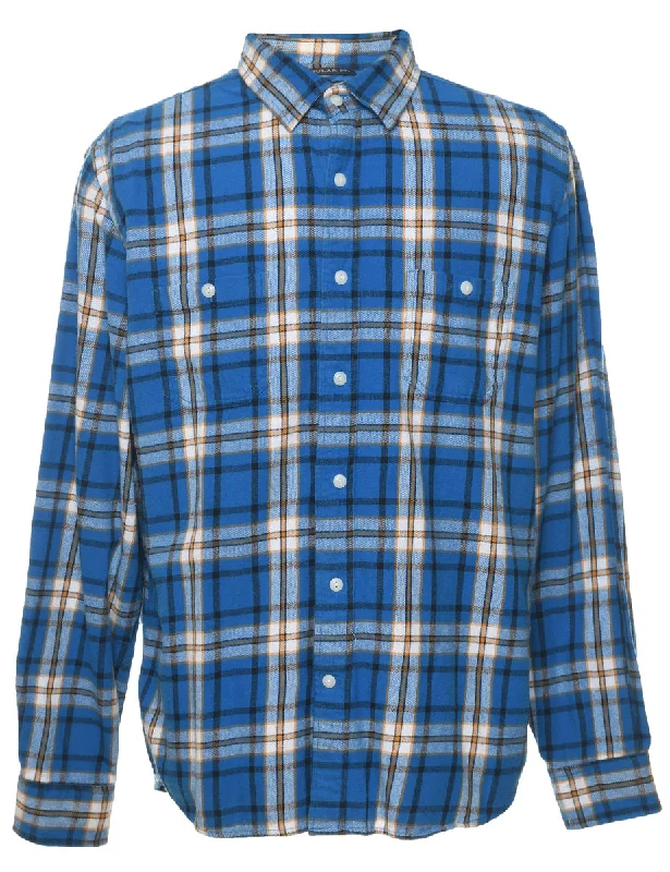 Stylish Ease Blue Checked Shirt - L