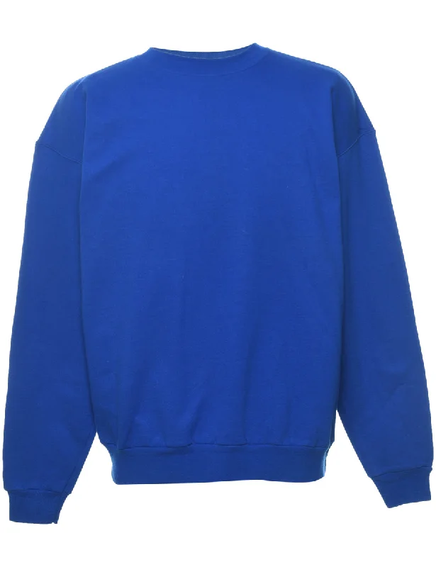 Versatile Casuals Blue Plain Sweatshirt - L
