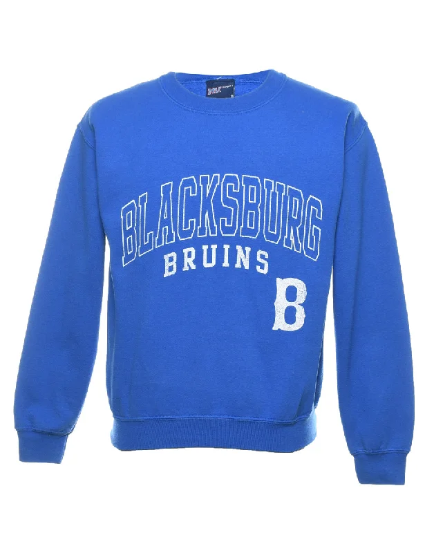 Urban Style Blue & White Blacksburg Printed Sweatshirt - M
