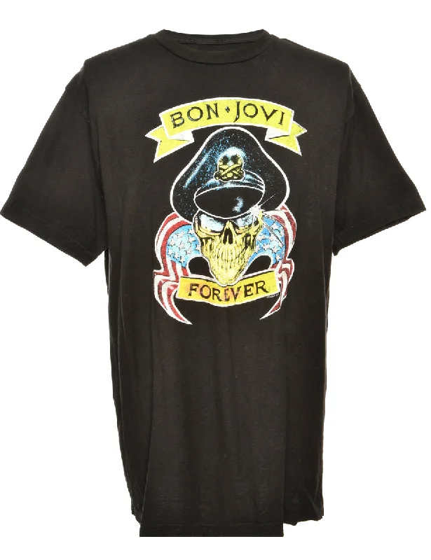 Comfy Layers Bon.Joy Black Printed T-shirt - L