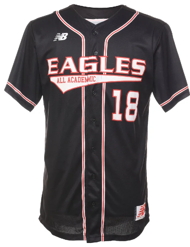 Fresh And Simple Button Front Eagles Printed T-shirt  - M