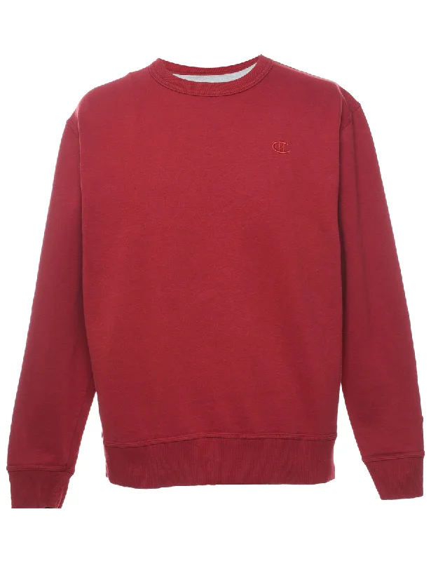 Cool Breeze At Night Champion Maroon Plain Sweatshirt - L
